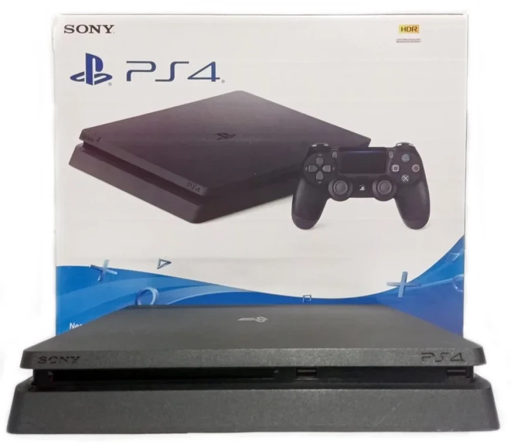 Ps4 Slim Console Playstation 4 + 2 Controle + Jogos Hdr